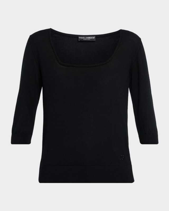 Scoop-Neck Cashmere Sweater